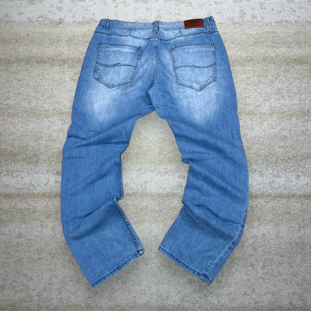 Vintage Y2K XIOS Skater Wide Leg Jeans 36x32 Baggy Light Wash Denim Embroidered